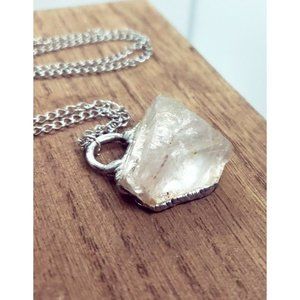 Flourite crystal Necklace handmade gothic metalwork